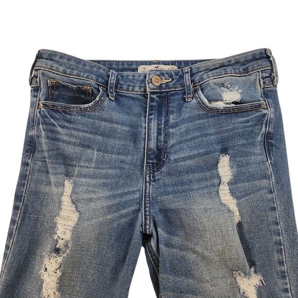 Vintage Y2k Hollister Jeans Womens 7R 28x31 Ripped Destroyed Straight Boot 2000s - Picture 4 of 16